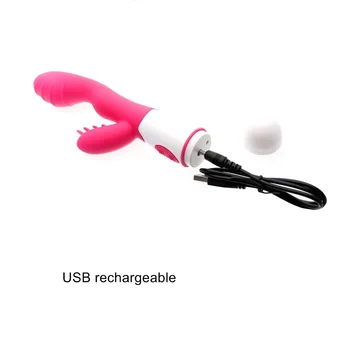 30 Rychlostí, G Spot Vibrátory pro Ženy, USB Nabíjecí Duální Vibrace Vodotěsné Dospělý Sex Hračky, Erotické Stroje
