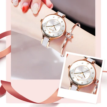 2021Luxury Top Značky SUNKTA Růžové Zlato Hodinky Pro Ženy Quartz Náramkové hodinky Módní Dámské Náramek Hodinky Relogio Feminino