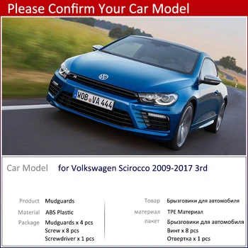Pro Volkswagen VW Scirocco 2009~2017 3. Auto zástěrky Přední Zadní Blatník Splash Stráže Blatník Zástěrky 2013 2016