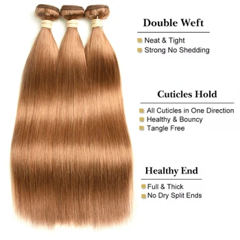 Peruánské Lidské Vlasy Tkát Svazky Med Svazky Blonde Rovnou Lidské Vlasy Rozšíření 27 Barva Dorisy Remy Lidské Vlasy