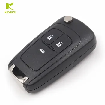 KEYECU Flip Skládací Dálkový Klíč Keyless 3 Tlačítko 315HZ ID46 Čip HU100 kotouč pro Opel, Vauxhall Insignia, Astra J,Kaskády