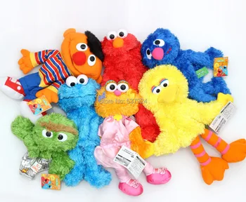 Nový 7 Stylů Sesame Street Maňáska Elmo, Cookie Oscar Grover a Zoe & Emie Velký Pták 10-13