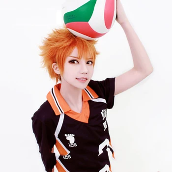 Anime Haikyuu!! Shoyo Hinata Cosplay Paruka Krátká Oranžová Kostým Hrát Paruky Halloween Party Paruky+Čepice paruka