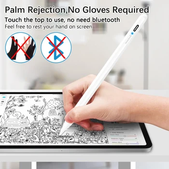 Pro iPad Tužka s Palm Odmítnutí,Aktivní Stylus Pero pro Apple Tužka 2 1 iPad Pro 11 12.9 2020 2018 2019 Vzduchu 4. 7. 8. 애플펜슬
