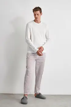 Trendyol Pruhované Tkané Pyžamo set THMAW21PT0388