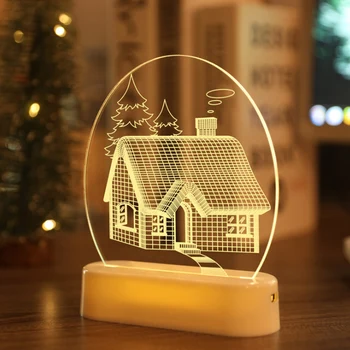 Vánoční Santa Claus Akrylové 3D Kreativní Noční světlo, LED Stolní Lampy Festival Dekorace USB/Baterie Xmas Ložnice Dekor
