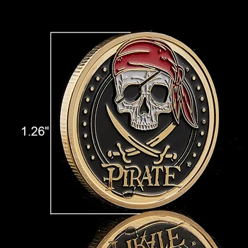 5KUSŮ/Lot Film Pirate Skull Zlata Aztécké Mince Jack Sparrow Lebky Medailon Medaili
