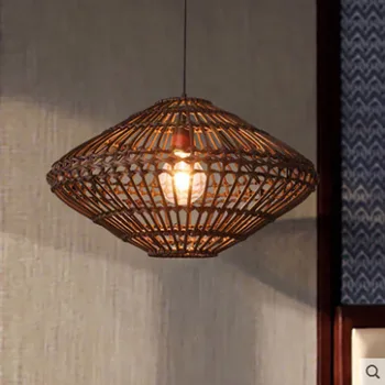 Jihovýchodní Asie ratan vintage ručně tkané nové Čínské čaje pokoj E27 kreativní proutěné dekorace osvětlení restaurace přívěsek lampy