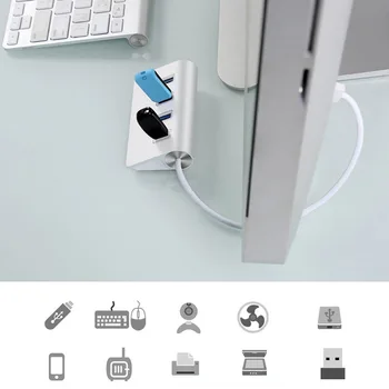ROZBOČOVAČ USB 3.0 Multi 4 7 Portů s Napájecí Adaptér pro Xiaomi Macbook Pro Vzduch Počítač PC, Notebook, Příslušenství Adaptador USB 3.0 Hab