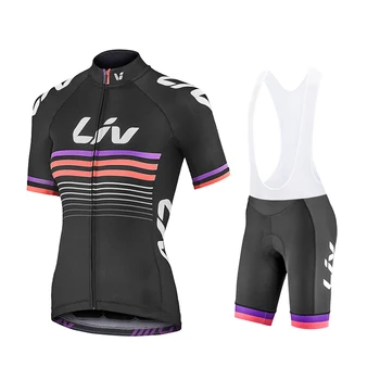 Ženy 2020 LIV Létě krátký rukáv Cyklistika Jersey Set MTB Prodyšný quick-dry Cyklistické Oblečení 19D Gel pad Venkovní sportovní oblečení