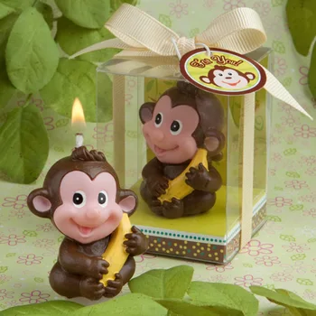 Bezdýmný vonné kreativní kreslená opice svíčky na dort dekorace děti narozeninové party, svíčka svatební dary