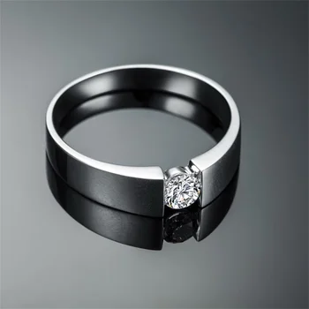 Klasické originální Pevné 925 Stříbrné Prsteny Nastavit 6mm 1ct CZ SONA Diamond Zásnubní Prsteny, Šperky, Svatební Prsteny pro Ženy, Muže