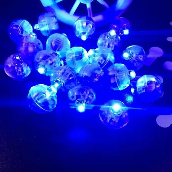 2000 Ks/ Hodně Kulatý Tvar RGB Mini Led Blikající Míč Lampy Bílý Balón Světla pro Vánoční Party, Svatební Dekorace