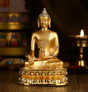 Tibetský Buddhismus Ručně Vyráběné Stará Socha Buddhy Slitina Pozlacené Shakya Muni