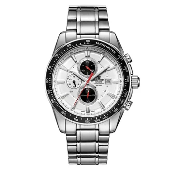 Casio pánské hodinky tři oči ocelový pás 50 m vodotěsné muži quartz hodinky EF-547D