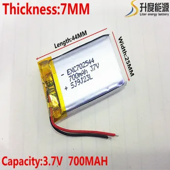 (doprava zdarma)lithium-Polymer baterie 3.7 V, 702544 700MAH může být přizpůsoben velkoobchodní CE FCC ROHS, MSDS certifikace kvality