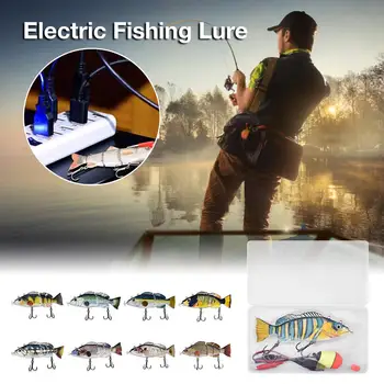 Elektrické Rybářské návnady s LED Svítilna 4-segment Swimbait USB Dobíjecí Crankbait Lákat Crankbait Rybářské návnady Návnada