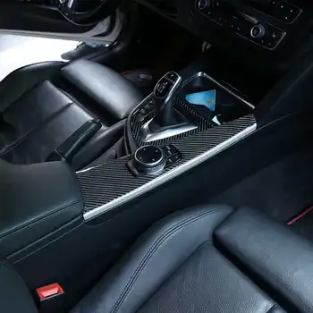 Pro BMW řady 3 a 4 Series F30 Gran Turismo F34 14-18 F33 F36 Skutečné Uhlíkových Vláken Štítku Car Multimedia Knoflík Kryt Panelu Obložení Interiéru