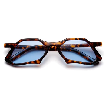 Peekaboo vintage polygon sluneční brýle muži jasné objektiv modrá růžová 2019 nepravidelné módní sluneční brýle, ženy, uv 400 leopard