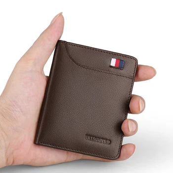 WilliamPolo plnou obilí kožené Krátké peněženky ležérní pánské multi-funkce karty taška Mini Peněženky Peníze Pytel Kreditní Karty, Ultra-tenké