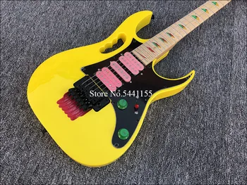 2019 Vysoce kvalitní Elektrická Kytara, Floyd rose Elektrická Kytara,Žlutá elektrická kytara,doprava zdarma