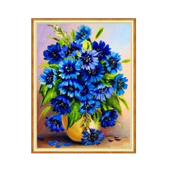 MEIAN 2020 Květina Diamond Malby, Výšivky Cross-Steh Modré Květinové Mozaiky Plné Kolo/Náměstí Vrták Kamínky Domova