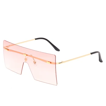 Nadrozměrné sluneční Brýle Módní Ženy Vintage Kovové sluneční Brýle Luxusní Značky Náměstí Vrtaných Brýle UV400 Odstíny oculos de sol