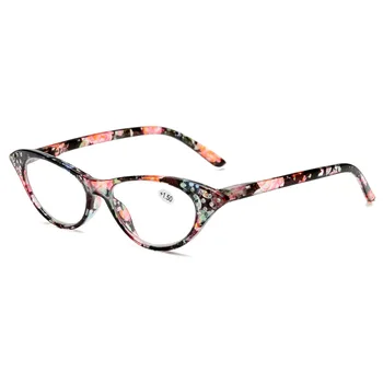 VCKA Cat Eye Brýle na Čtení Ženy 2020 Nové Ženské Presbyopickém Módní Luxusní Květinové barevné Jarní noha Brýle +1.00 do +4.00