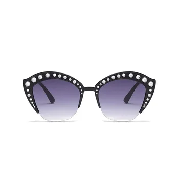 Nový 2020 Módní Značky Cat Eye Růžový Brýle Žena Odstíny Zrcadlo Ženské Drahokamu Sluneční Brýle Pro Ženy Povlak Gafas UV400