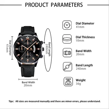 Pánská Móda Obchodní Hodinky Crystal Sport Pouzdro z Nerezové Oceli Kožený řemínek hodinky Quartz Obchodní náramkové Hodinky reloj hombre 41mm