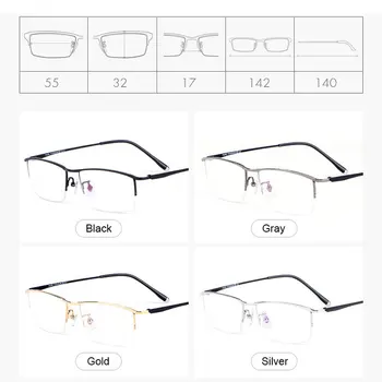 Reven Pozdě Brýle Půl Rim Titanové Brýle Rám Optické Čočky Předpis Brýle Rám Brýlí