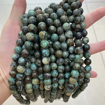 Přírodního Kamene 10 mm Africké tyrkysové Korálky pro Výrobu Šperků DIY Náhrdelník Náramek Příslušenství