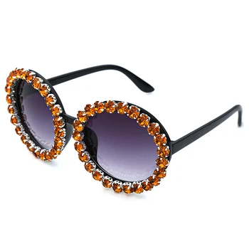 Luxusní Nadrozměrné Kulaté Sluneční Brýle, Ženy Handmake Kamínky Sluneční Brýle Módní Barevné Brýle Muži Odstíny Pro Ženy Oculos