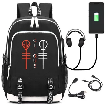 Dvacet Jedna Piloti Nylon Batoh Nabíjecí USB Notebook Batoh Hip-pop Cestování Bagpack Kapacita Školní Tašky pro Dospívající Rugzak