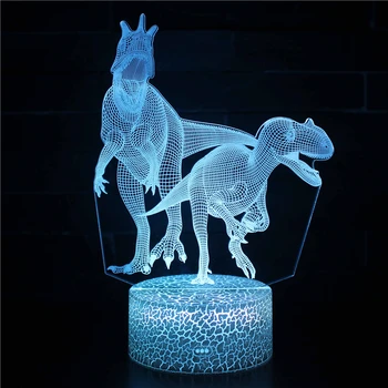Jurassic Dinosaur 3D Noční Lampa 16 Barev Stolní Lampa Kreativní LED Noční Osvětlení Domů Dekor Svítidlo, Děti Spí Lampy Vánoční