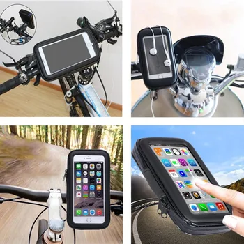 Univerzální Vodotěsné Motocykl Držák Telefonu pro iPhone X 8 7 6S Android Bike Smartphone Zařízení Bike Telefon Pouzdro Otočný Případě
