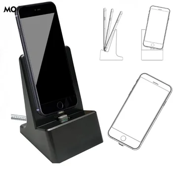 3 v 1 Telefon Držák Magnetický Kabel Desktop Dock pro iphone x pro vivo v9 nabíjení iOS Typ c a micro USB pro samsung S9