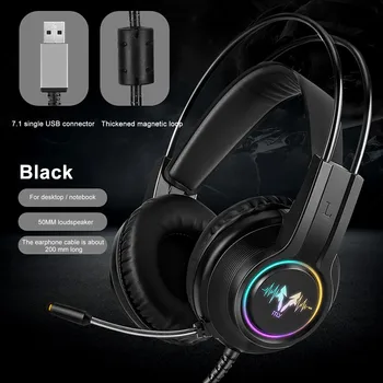 Sluchátka Drátové Herní Headset, hi-fi hluku, Over-Ear Stereo Herní Sluchátka počítači headset Bass S mikrofonem USB H200