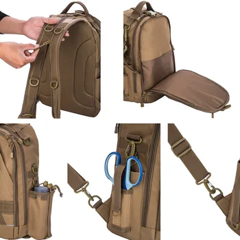 NOEBY Rybářské Tašky Grafit Batoh Bag 40*30*16 cm Vodotěsný Multifunkční sportovní taška pro sportovní rybolov venkovní