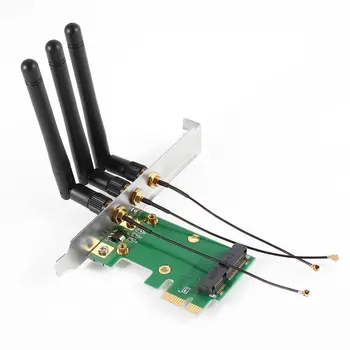 Mini PCI-E Express PCI-E Wireless Adapter w 3 Antény WiFi pro PC