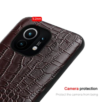 Skutečné Hovězí Kůže Telefon Pouzdro pro Xiaomi Mi 11 Xiao Mi 11 Luxusní 360 Úplný ochranný Shell Zadní Kryt pro Xiomi Mi 11