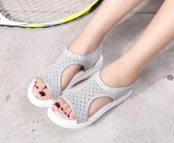 D. Howe kei ženy sandály pro rok 2018 létě nová platforma sandály boty prodyšný komfort nakupování dámy, vycházkové boty bílá černá
