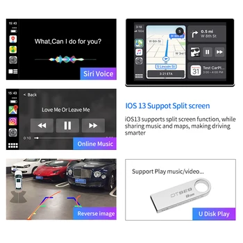 2021 Carlinkit 2.0 Bezdrátové CarPlay, Android Auto pro Vůz Audi hrát A7 S7 2009-2018 MMI IOS 14 Mrrorlink Airplay Reverzní Fotoaparát