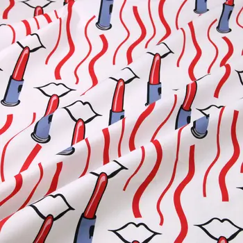 Rtěnka Tištěné tkaniny Pro Dětské oblečení bavlněné tkaniny pro ženy šaty dětské tričko tenké bavlněné tkaniny Ruční materiál DIY tkaniny