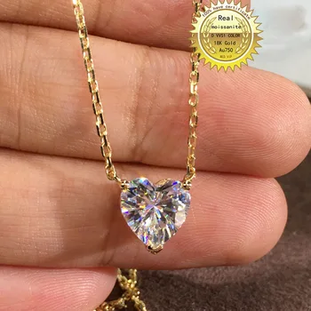 Au750 18K zlatý Náhrdelník 1ct moissanite Diamant DVVS barvy S národní certifikát
