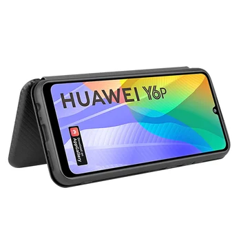 Flip Pouzdro pro Etui Huawei Y5P Y6P Y7P Y8P Y9S Y6S 2020 Případě Luxusní Uhlíkových Vláken Kožený Kryt pro Huawei Y5 Y6 Y9 Prime 2019
