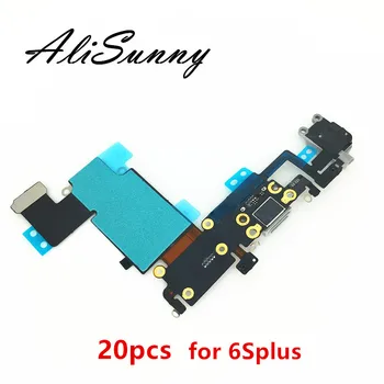 AliSunny 20ks Nabíjecí Port Flex Kabel pro iPhone 6s Plus 5.5' 6Splus 6SP USB Dock Konektor Nabíječka Sluchátka Audio Jack Díly