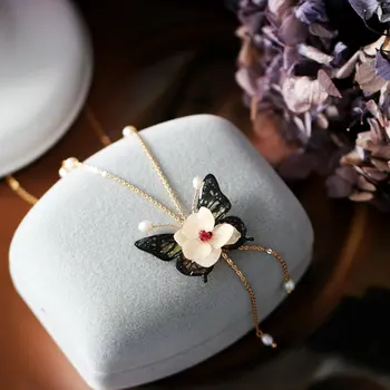 SINZRY hot ručně vyráběné skutečné zachovalé květina motýl design sladké přívěsek náhrdelníky náhrdelníky pro lady šperky příslušenství