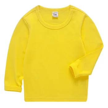 Velkoobchodní Dlouhý Rukáv T-Košile, oblečení Pro děti dítě chlapci dívky bavlna T-košile, čisté barevné oblečení chlapce topy trička 7060 05