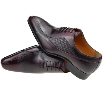 Svatební boty Britský styl, Originální boty Krajky muži boty kožené sapato sociální masculino šaty office boty muži